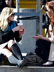 12 pictures - Cutie tickling her clit up the skirt in voyeur upskirt free photo gallery from UpskirtCollection.com
